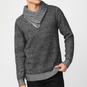 New GUESS Men's Clay Shawl Zip Sweater Sz L